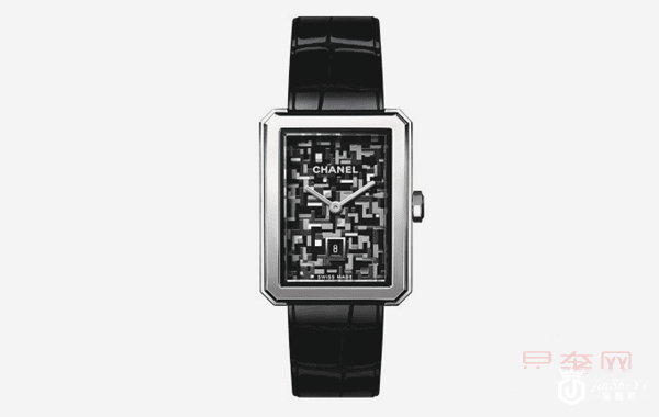 二手香奈儿BOY·FRIEND TWEEDY STRAP 斜纹软呢表带手表图