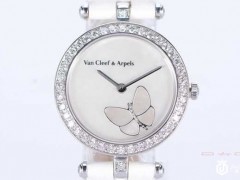 二手梵克雅宝VCARO3NX00 18K白金镶钻手动机械女表图