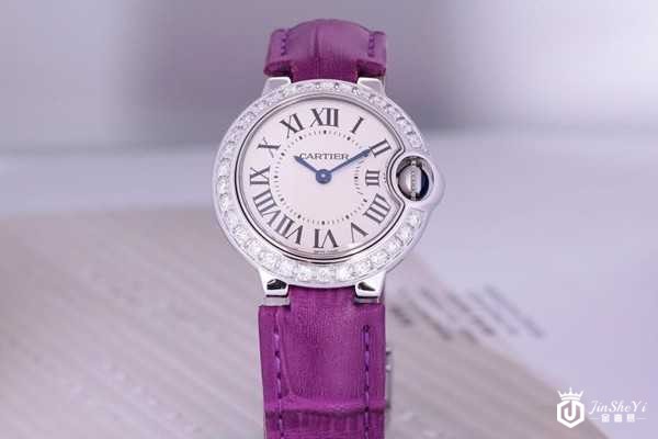 二手卡地亚蓝气球系列石英机芯女士手表 WE900351 精钢后镶钻图