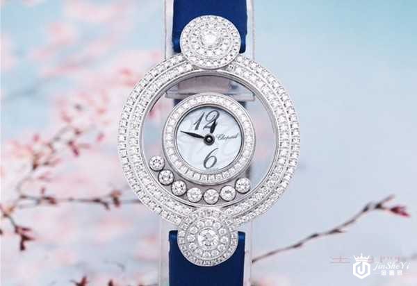 二手萧邦快乐钻石系列 18K白金原镶钻石英机芯女士手表图