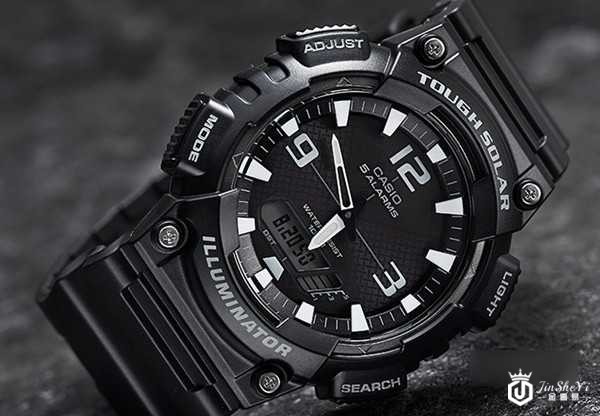 二手卡西欧太阳能双显石英电子手表图