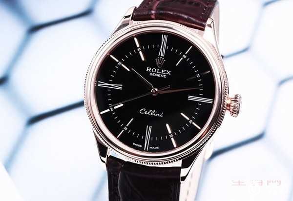 二手劳力士切利尼系列18k玫瑰金自动机械男表50505图