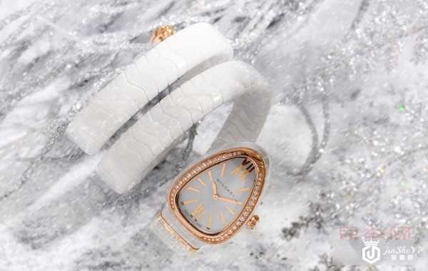 二手宝格丽Serpenti Spiga系列白色陶瓷手表图