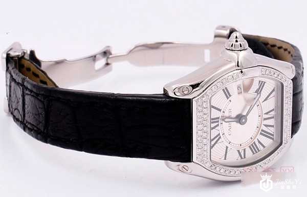 二手卡地亚跑车系列后镶钻石英女表