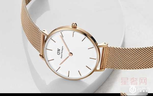 二手DW金边钢带简约白盘欧美石英手表图