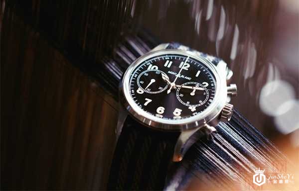 二手万宝龙1858系列奢华NATO编织表带手表图