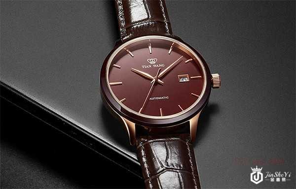 二手天王表昆仑系列皮带机械表商务男士手表黑色GS51035CPB.D.LB.B图