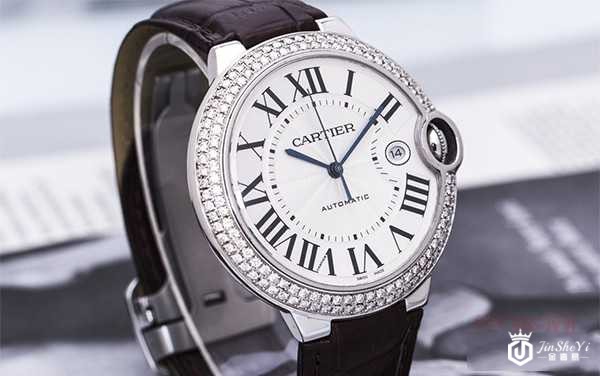 二手卡地亚蓝气球系列精钢后镶钻自动机械男士手表图