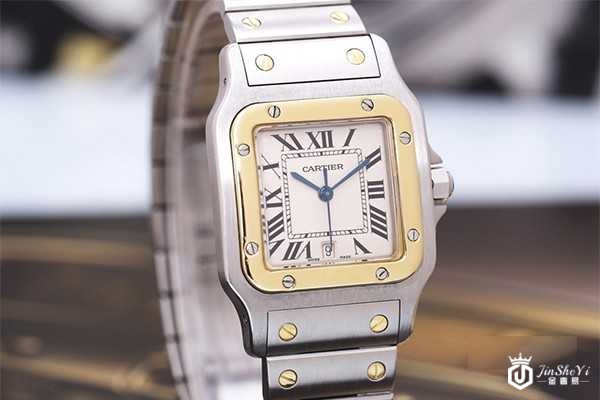 二手卡地亚山度士系列 18k黄金石英机芯女士手表图