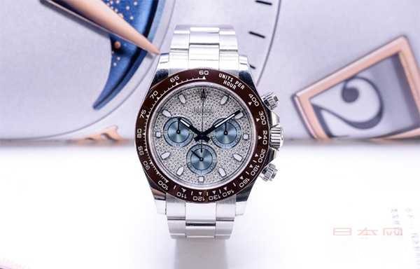 二手劳力士宇宙计型迪通拿系列满天星冰蓝面铂金计时自动机械手表图