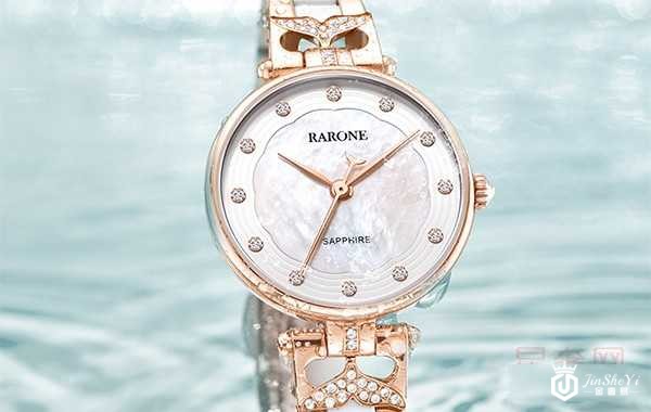 二手雷诺美人鱼女士贝母面间陶瓷钢带防水石英手表图