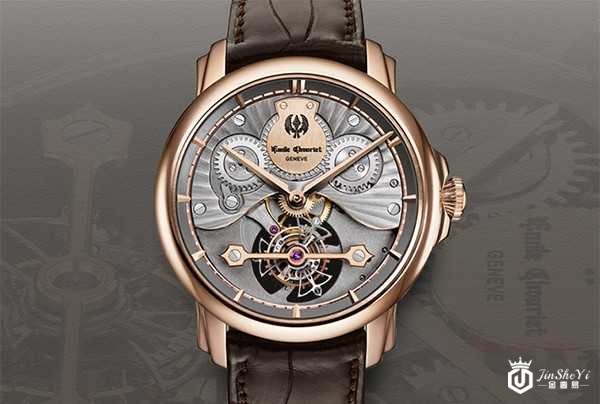 二手艾米龙18K玫瑰金陀飞轮手动机械男表图