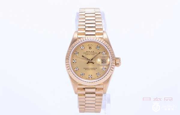 二手劳力士69178 女装日志型系列黄金刻度镶钻自动机械女表图