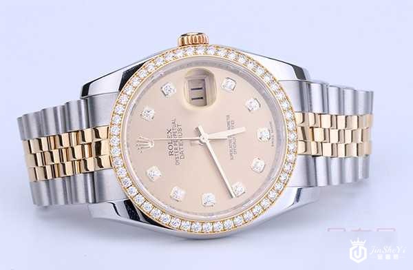 二手劳力士女装日志型系列116243香槟色表盘手表图