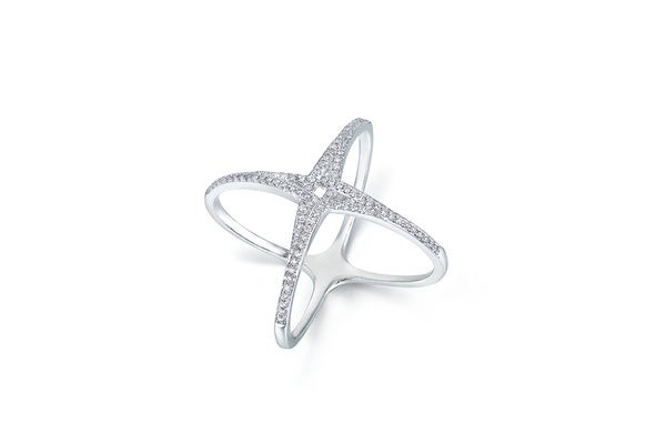 Daily Luxe 18K/750白色黄金钻石戒指