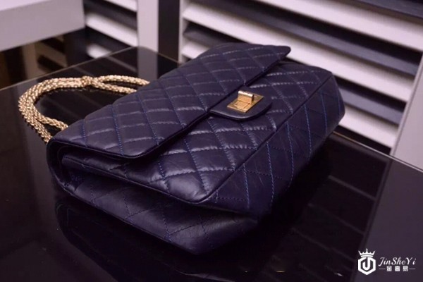 藏蓝色手掌纹牛皮chanel2.55