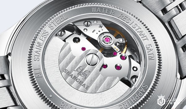 上海御驰系列商务休闲SH3008N-1白盘手表背面